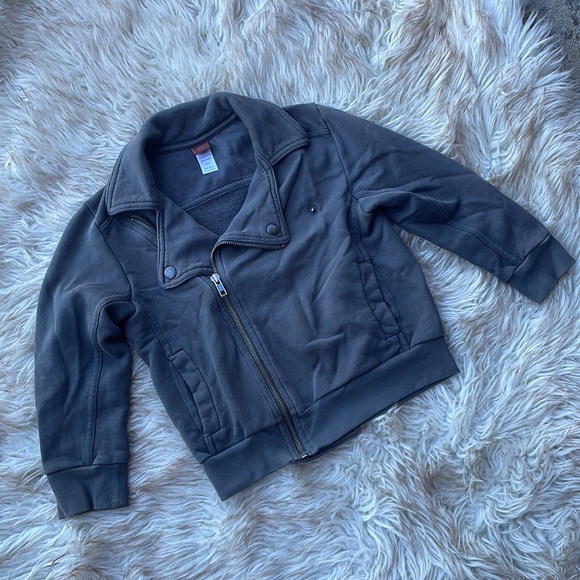 Tea Collection Grey Bomber Jacket Size 5 - Picture 2 of 5